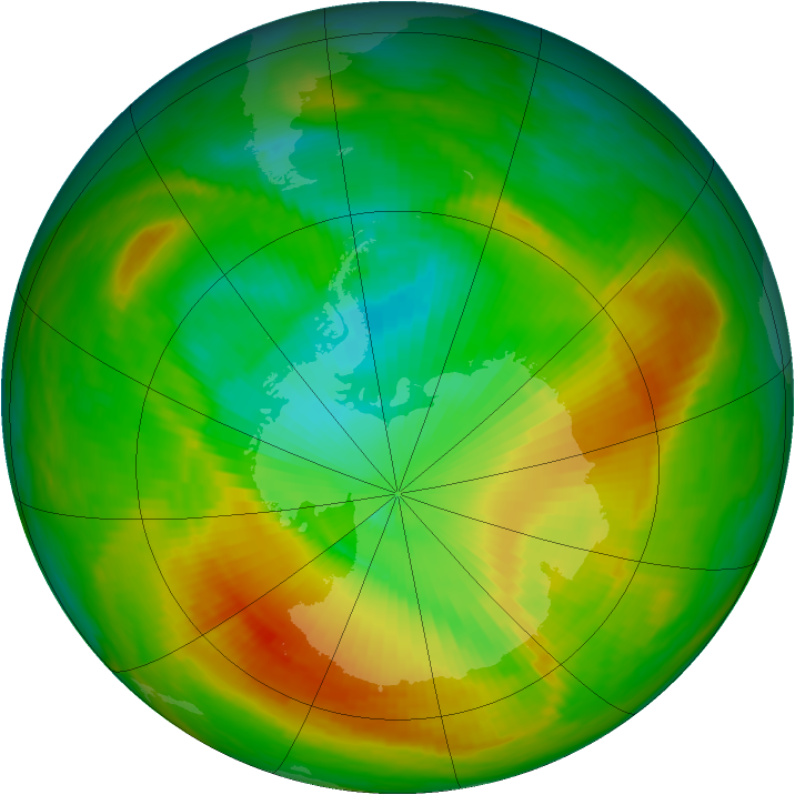 Antarctic ozone map for 18 November 1981